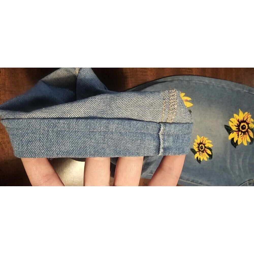 Misslook Sunflower Sz XL Jeans Anthropologie Hippie Boho Blue Distressed Denim - Picture 9 of 11